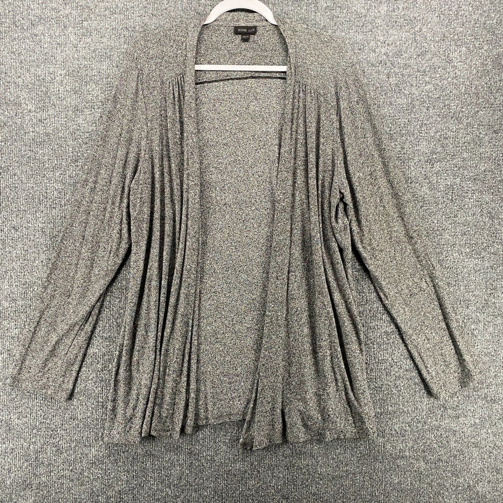 J Jill Wearever Cardigan Sweater Womens L Gray Open Front Ladies Casual Lounge